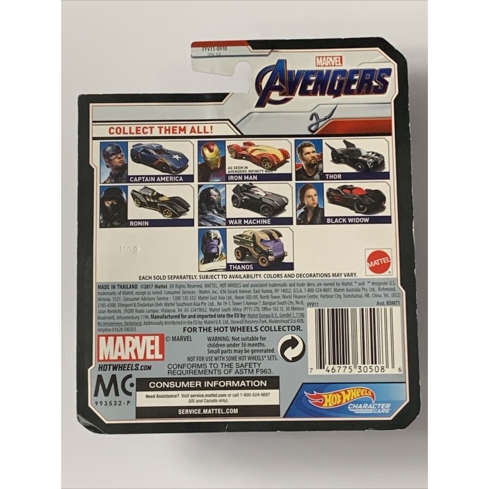 Hot Wheels Character Cars Marvel Avengers Captain America - Picture 2 of 2
